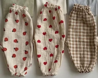 Mousseline baby kinderbroekjes, handgemaakte leggings, bloeiers