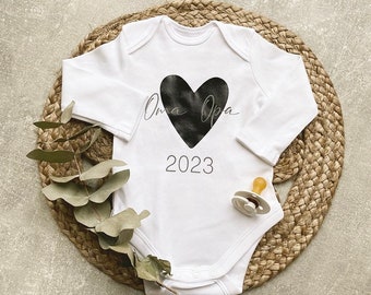 Announce pregnancy / personalized baby bodysuit / birth / grandma / grandpa / iron-on image / baby bodysuit / bodysuit / girl / boy