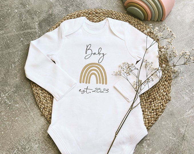 Baby body personalized / pregnancy announcement / gift / birth / baby / rainbow / baby body boy girl / iron-on image