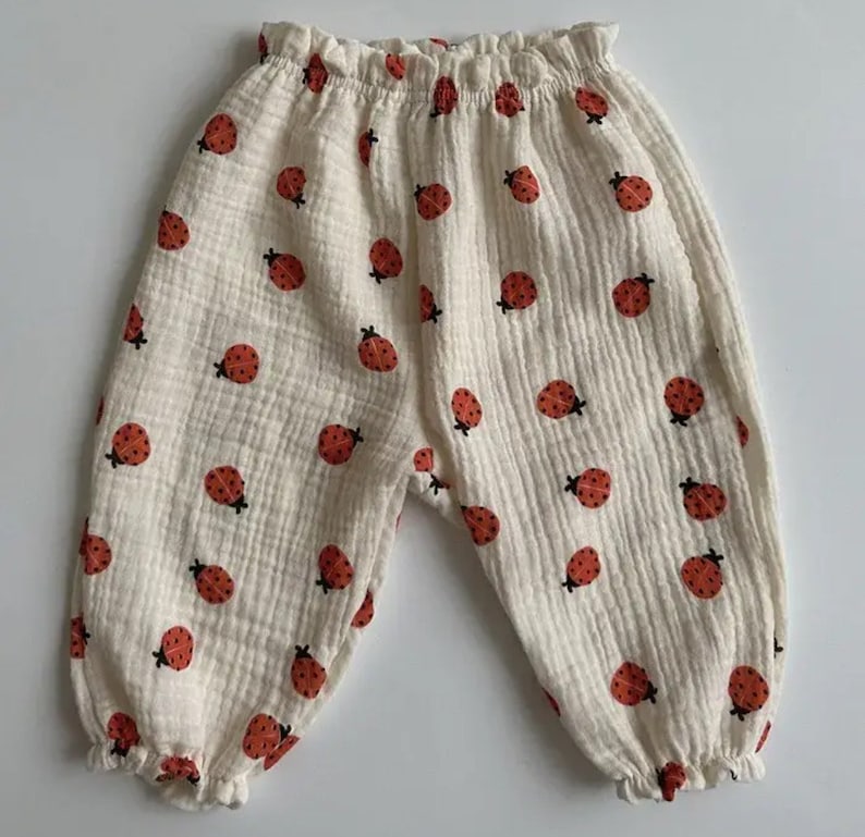 Pantalon enfant bébé mousseline, leggings faits main, bloomers image 3