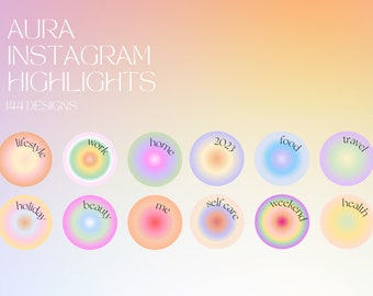 Aura Instagram Highlight Covers | Influencer Instagram | minimalistisches Instagram | Instagram-Highlights mit Farbverlauf