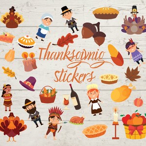 Thanksgiving Stickers, Digital Planner Stickers, Precut Goodnotes Digital Stickers, Harvest Stickers, Pumpkin png, Turkey png,