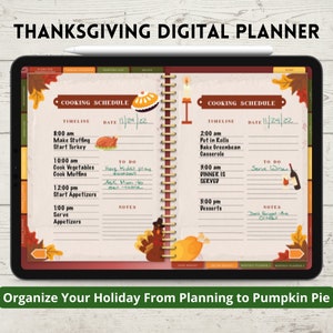 Thanksgiving Digital Planner, iPad Digital Planner, GoodNotes Planner, Undated Calendar, Meal Planner, To Do List
