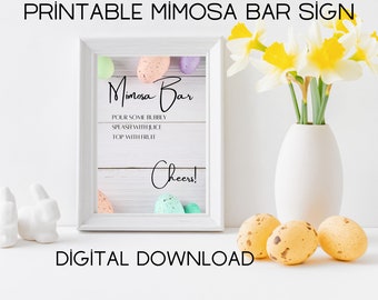 Easter Egg Mimosa Bar, Mimosa Bar Sign, Printable Bar Sign, Holiday Mimosa Sign, Brunch Mimosa Sign, Easter Decor, Easter Bunny