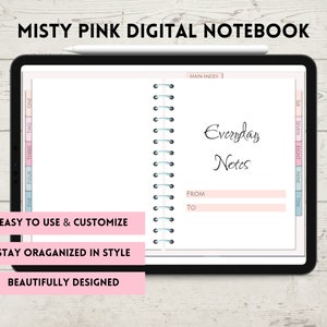 Digital Notebook, Digital Notebook Goodnotes, Digital Notebook With Tabs, Journals, Pastel Notebook, Ipad Notes Planner