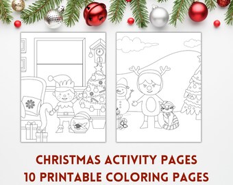 Christmas Coloring Pages, Christmas Coloring Pages for Kids, Coloring Pages Printable, Activity Pages, Holiday Coloring Sheets, Fun Coloring