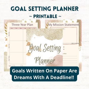 Goal Setting Planner, Goal Setting Printable, Goal Planner, Goal Tracker, Planning Printable, Personal Goals, Business Goals, Mini Goals