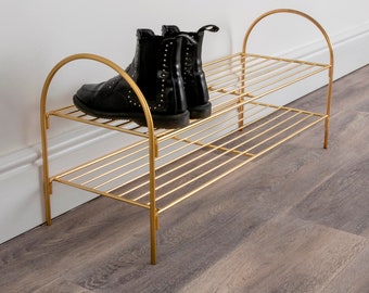 Gold Plated Shoe Rack - Entryway Decor