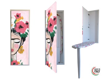 IRONING BOARD, Wall Mount Ironing Board, FOLDABLE ironing board handmade in Italy, wall mount ironing board cabinet, Space Saving Furniture.