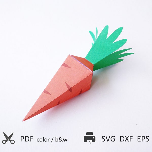 Carrot 3D Template for Paper Crafting