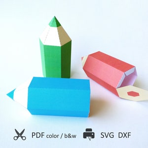 Pencil Gift Box 3D SVG