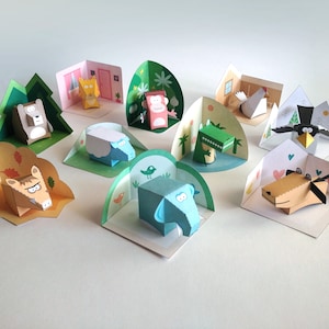 Paper Animals. Easy Paper Toys for Kids. Printable Templates - Etsy