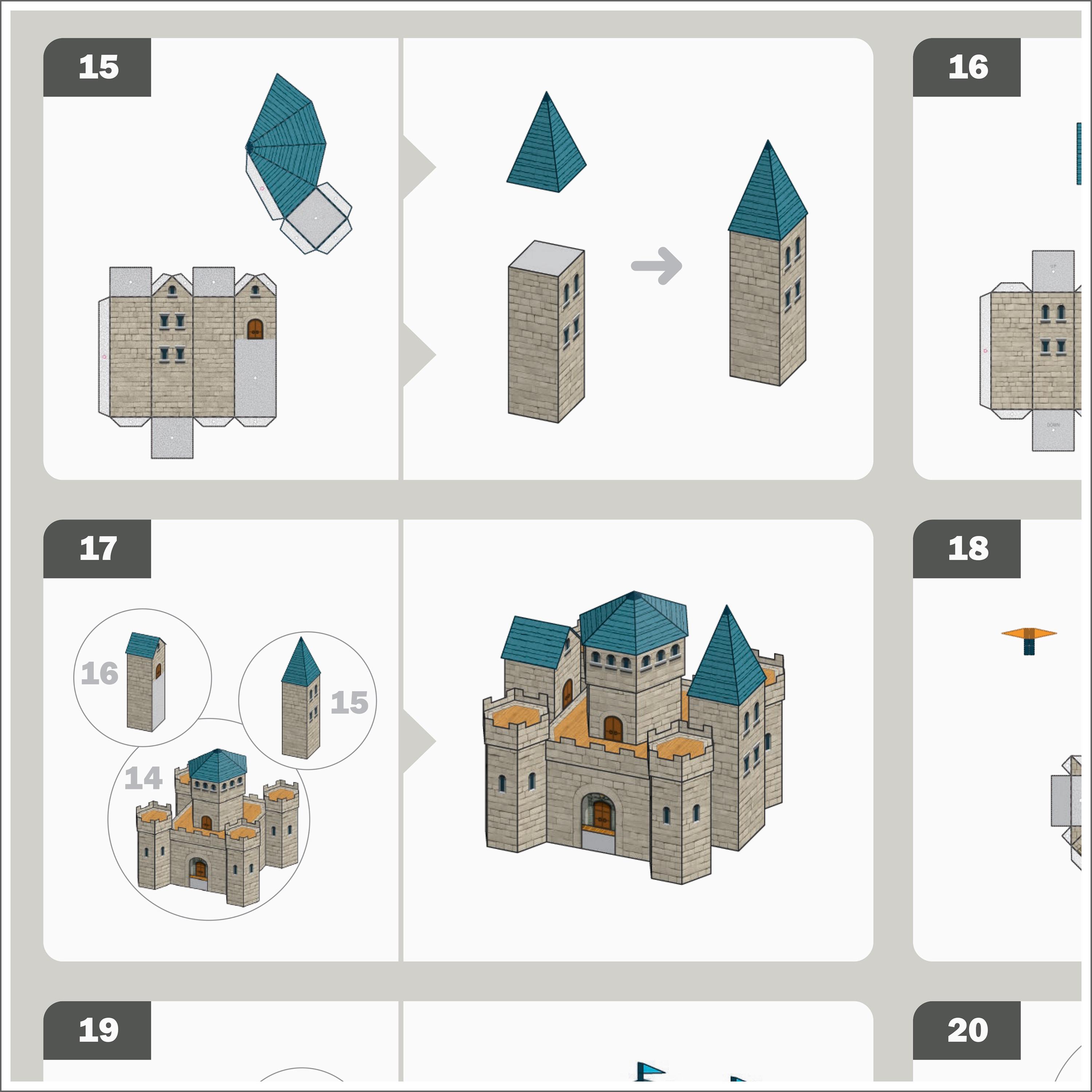 Paper Castle Printable Castle Papercraft Set – Fantasy Stronghold Templates PDF ...