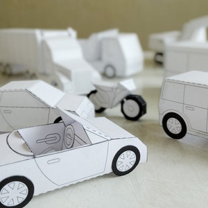 Paper Toys of Cars, Motorbikes, Buses, Trucks and Equipment. Album for Paper Craft image 4