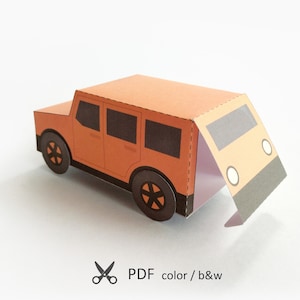 CAR Typ B. Papierspielzeug oder Geschenkbox PDF-Vorlagen