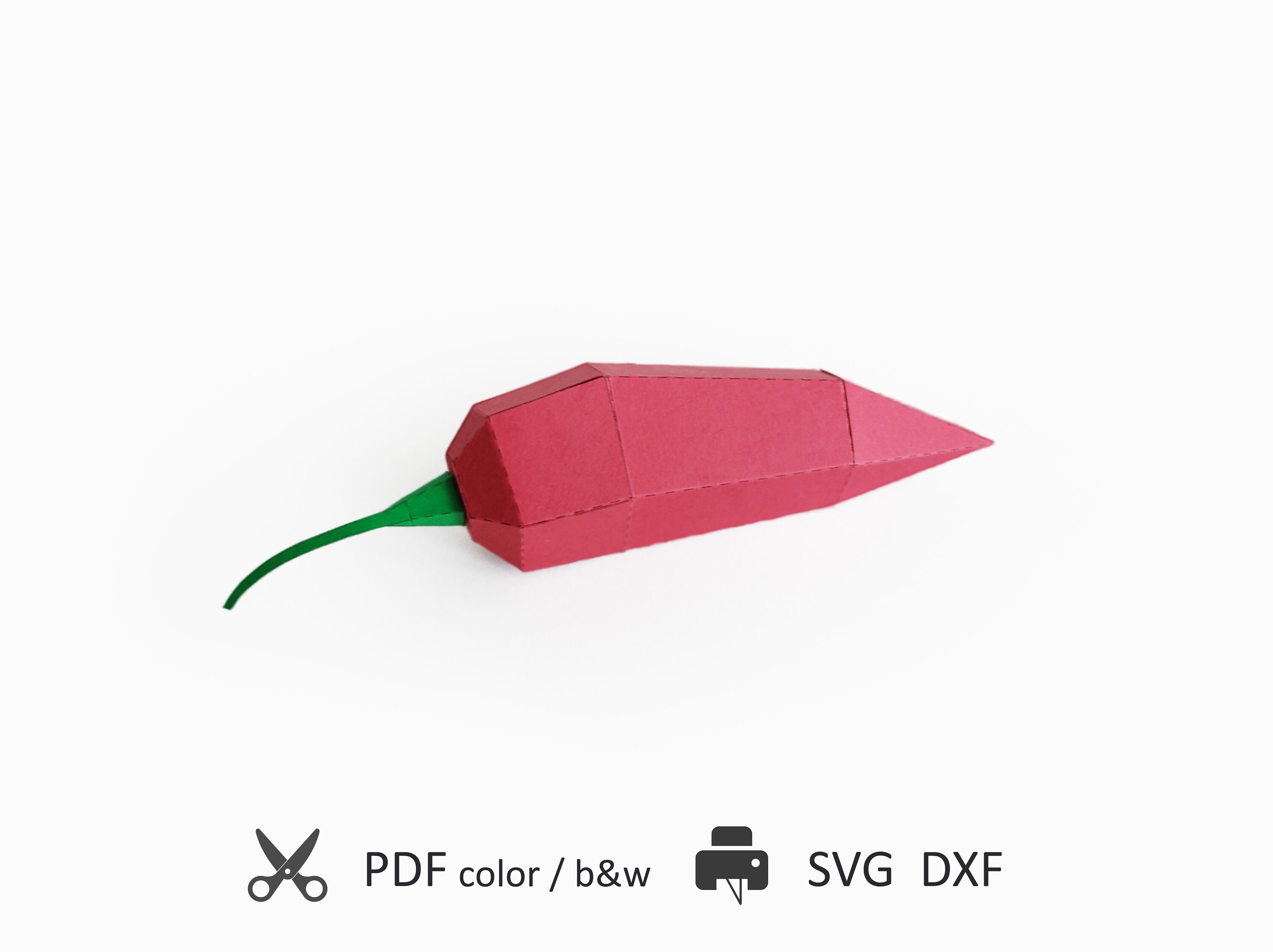 Hot Pepper. Digital Template for your Paper Craft or Gift Box