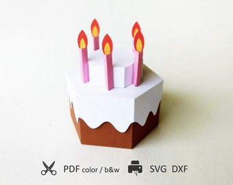 Cake Gift Box SVG PDF