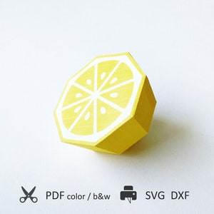 Half a Lemon 3D Paper Craft SVG