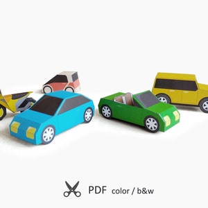 Coches y motos de papel. Juguetes Imprimibles de Vehículos para Niños