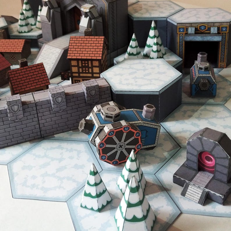 Dwarven Town Paper Miniatures – Modular RPG Terrain for D&D (printable ...