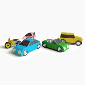 Paper Cars and Motorbikes. Printable Toys of Vehicles for Kids