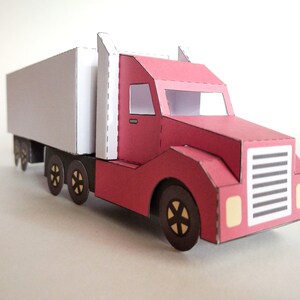 Semi-trailer Truck SVG Templates. Paper Toy to Build With Cricut - Etsy