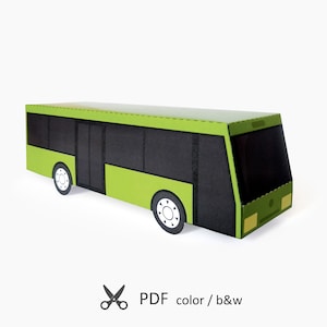 Autobús urbano de papel. Juguete De Papel Sencillo. Manualidades fáciles con papel PDF