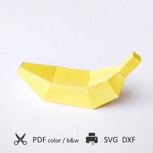 Giocattolo di carta 3D fai da te a banana SVG