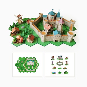 Medieval City. Paper Miniature Templates for Paper Crafts and Games
