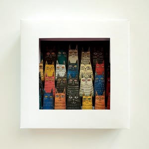 Cats – Art Card | Illustrated Paper Art Scene