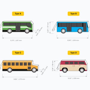 BUSES 4 in 1. Paper Crafts / Gift Boxes - Etsy