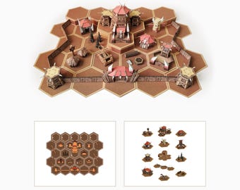 Orc Camp. Paper Miniature PDF Templates for Paper Crafts and Games