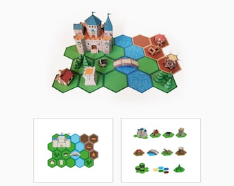 Miniaturas de fantasía en papel: plantillas PDF imprimibles para manualidades y juegos de rol de mesa.