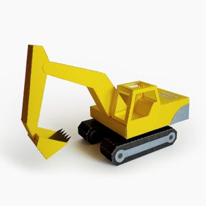 Excavator Template for Cricut. Paper Craft Toy in SVG, DXF and PDF