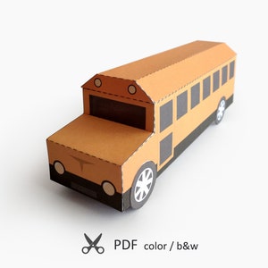 BUS tipo C. Scuolabus di carta artigianale/confezione regalo