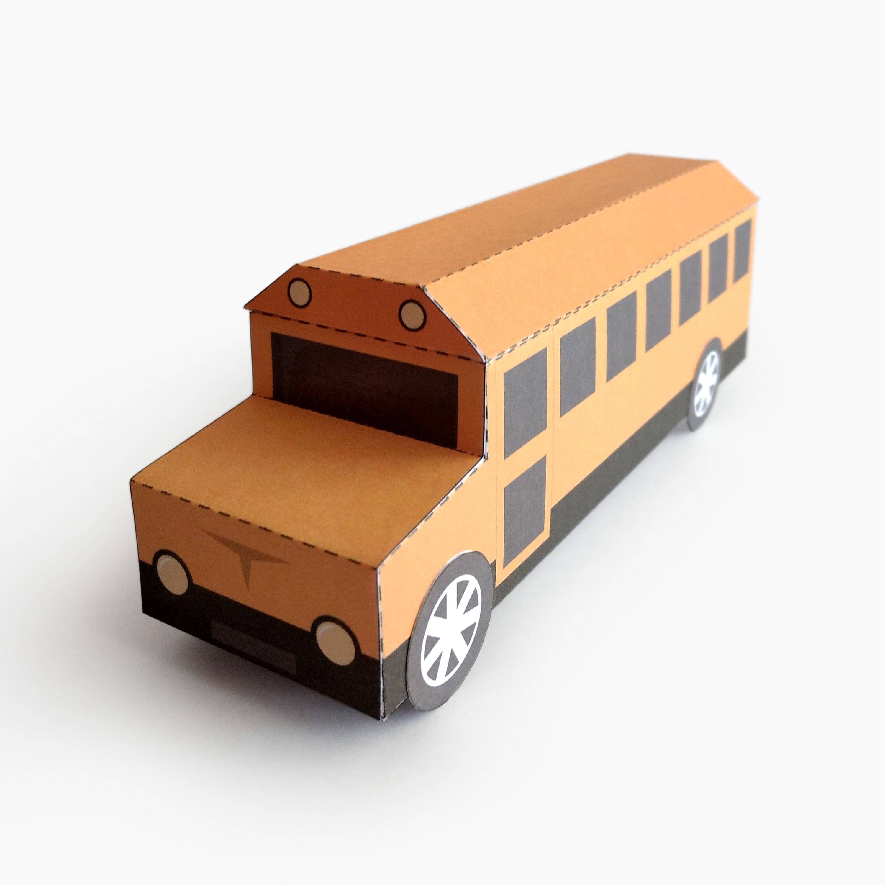 Sticker Bus Papercraft BUS Type C. Paper Craft School Bus / Gift Box - Etsy