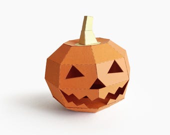 Halloween Pumpkin 3D Paper Toy, SVG, DXF and PDF Templates