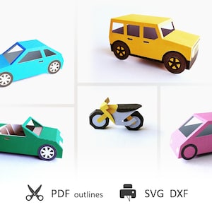 Cars SVG DXF PDF Templates for Cricut. Paper Toys