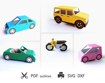 Cars SVG DXF PDF Templates for Cricut. Paper Toys