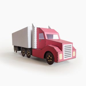 Semi-Trailer Truck SVG Templates. Paper Toy to Build with Cricut