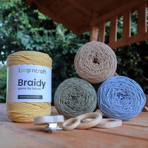 Loopncraft Braidy haakgaren, gehaakte tas, 2 mm craft garen, gehaakte tas