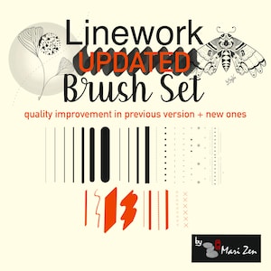 Liner brush for Procreate UPDATED - lines, dots, crosses, anything you need for a clean line work, sketch, or tattoo