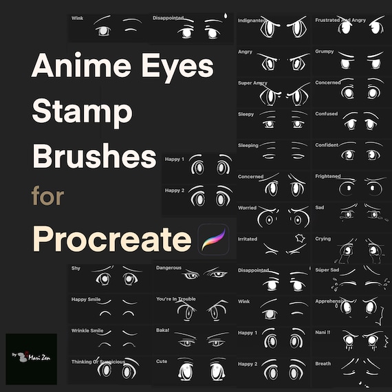 Procreate Anime Eye Stamp Brush for Eyes Reference Brush 