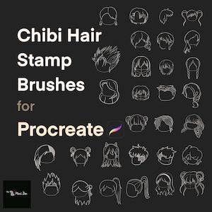 Anime Hair Stamp Brush for Procreate 31 Chibi Hair reference brush stamps for Procreate Love anime & want to create the chibi style get this