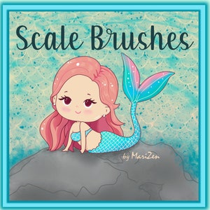 Procreate Brush Scale Brush Fish Scales Brushes Mermaid Scales Brushes - Glitter Brushes Included