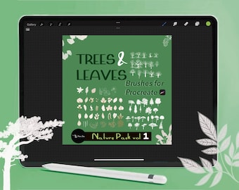 Procreate Brushes: Trees and Leaves Stamp Brush Set (Digital Download)