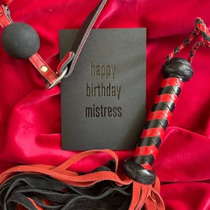 Alles Gute zum Geburtstag Mistress - BDSM Geschenk für sie | BDSM Geschenk für sie | Devot | Haube | Dom | Versaute Karte | Fetisch | Latex Geschenk
