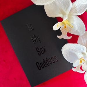 Alla mia dea del sesso, biglietto malizioso per lei, regalo unico per coppie, biglietto di anniversario, biglietto di compleanno sexy, biglietto di auguri malizioso, biglietto di San Valentino