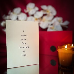 Voglio la tua faccia tra le mie gambe - Regalo malizioso per lui / Regalo malizioso per lei / Biglietto d'auguri sexy per anniversario / Biglietto d'auguri sexy per compleanno / Regalo sexy