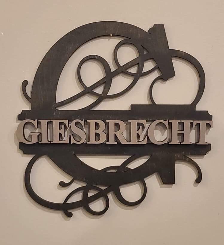 Custom Split Monogram Sign, Family Letter Sign, Capital Letter Wood ...